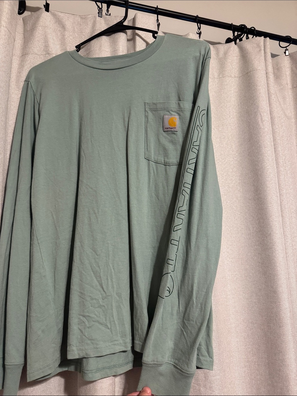 Carhartt Men’s Long Sleeve Pocket Tee in Light Sage